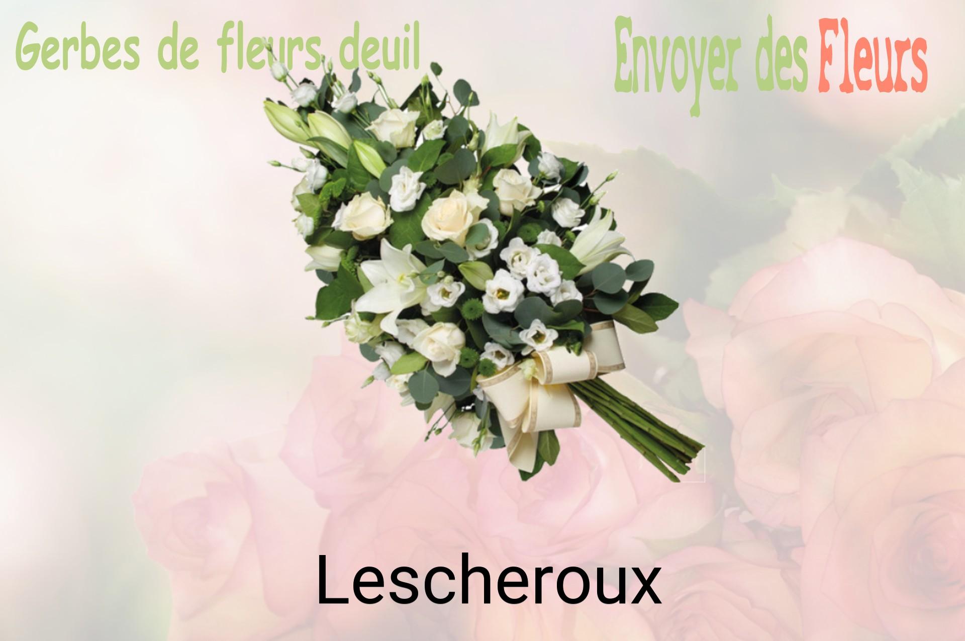 Gerbe de fleurs de deuil livrée à Lescheroux